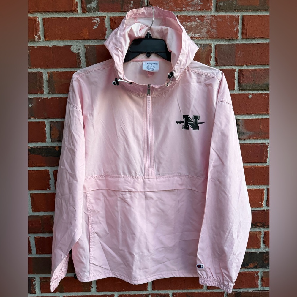 Champion Packable Anorak Nicholls State University XL Pink Hooded Jacket M2